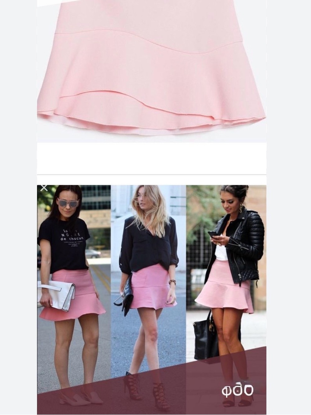 Zara Pink Ruffle Hem Mini Skirt Small